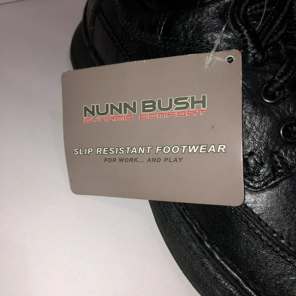 New Nunn Bush Mens Size 8.5 Black Slip-Resistant Work Shoes Oxfords Sneakers